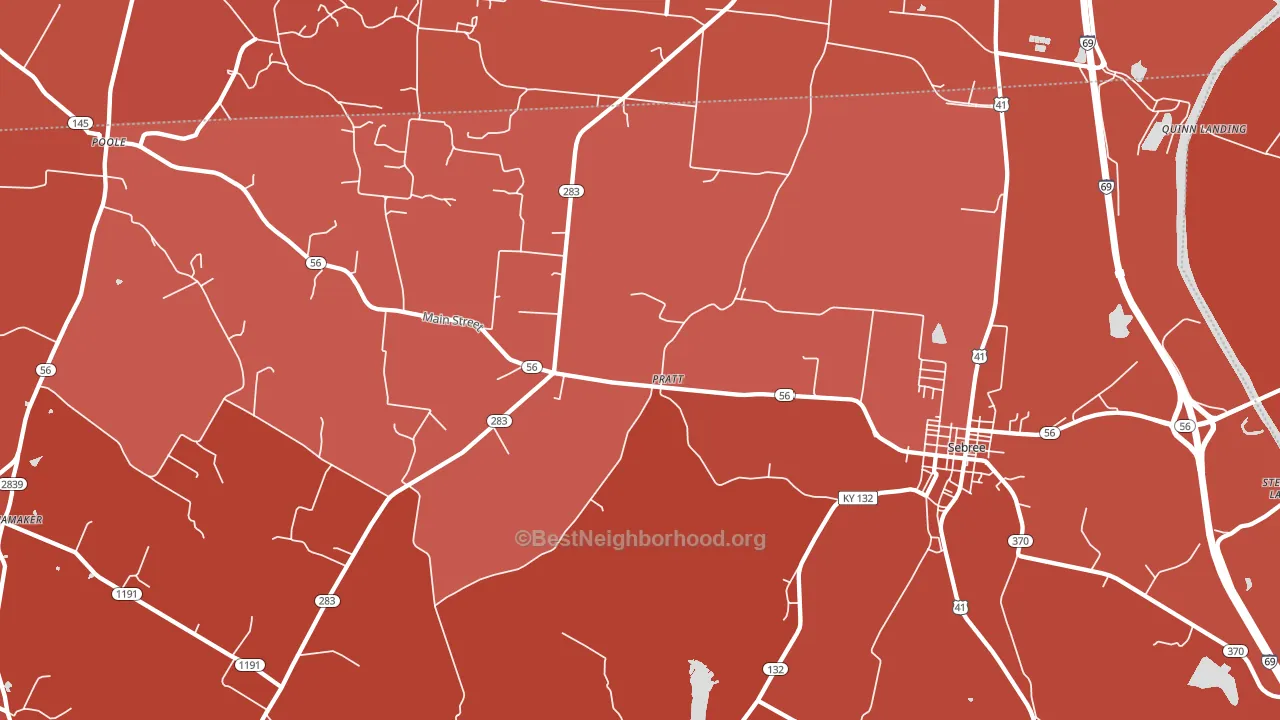 Pratt, KY block-group political-lean map