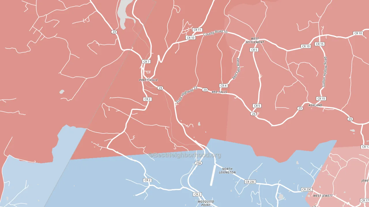 Prattsville, NY block-group political-lean map