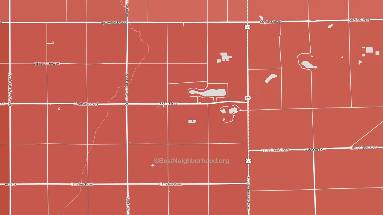 Prattville, MI block-group political-lean map