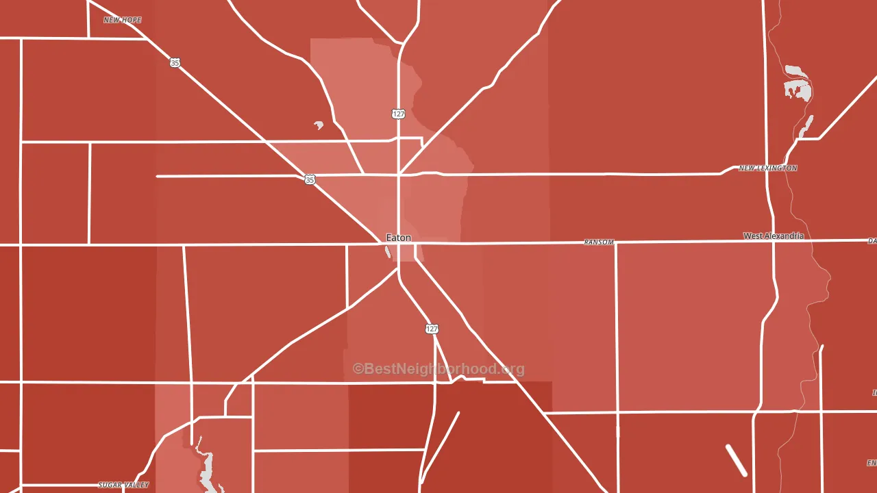 Preble County, OH block-group political-lean map