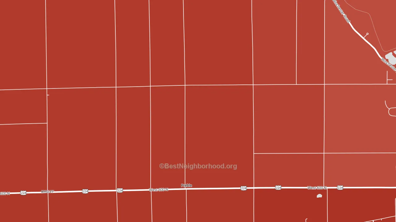 Preble, IN block-group political-lean map