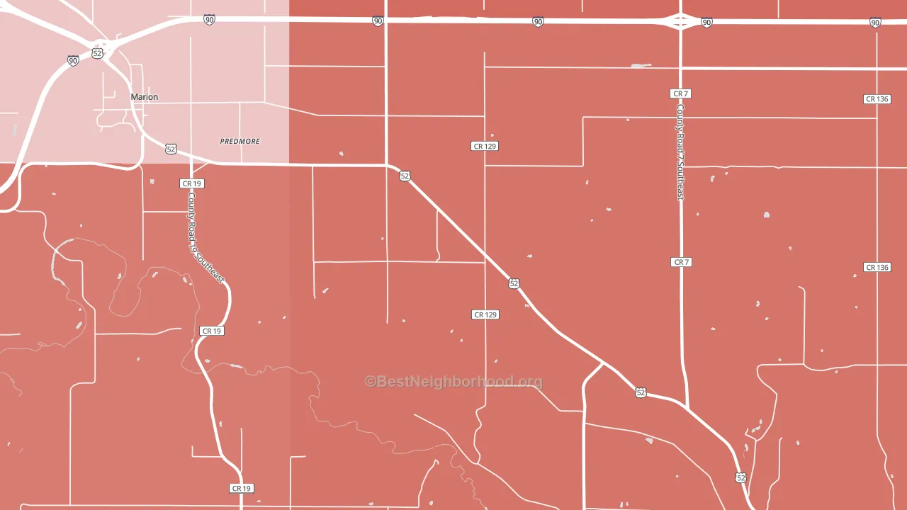 Predmore, MN block-group political-lean map