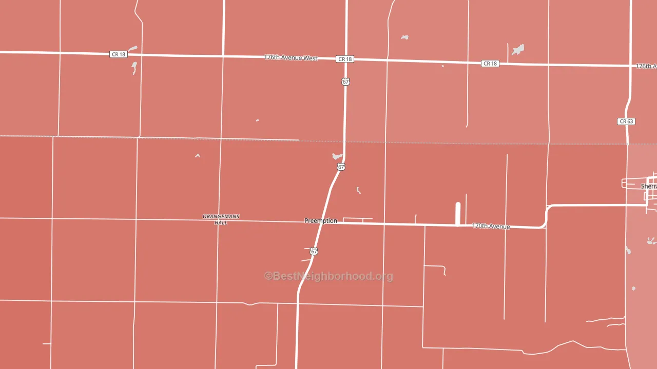Preemption, IL block-group political-lean map