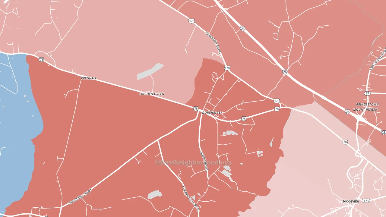 Pregnall, SC block-group political-lean map