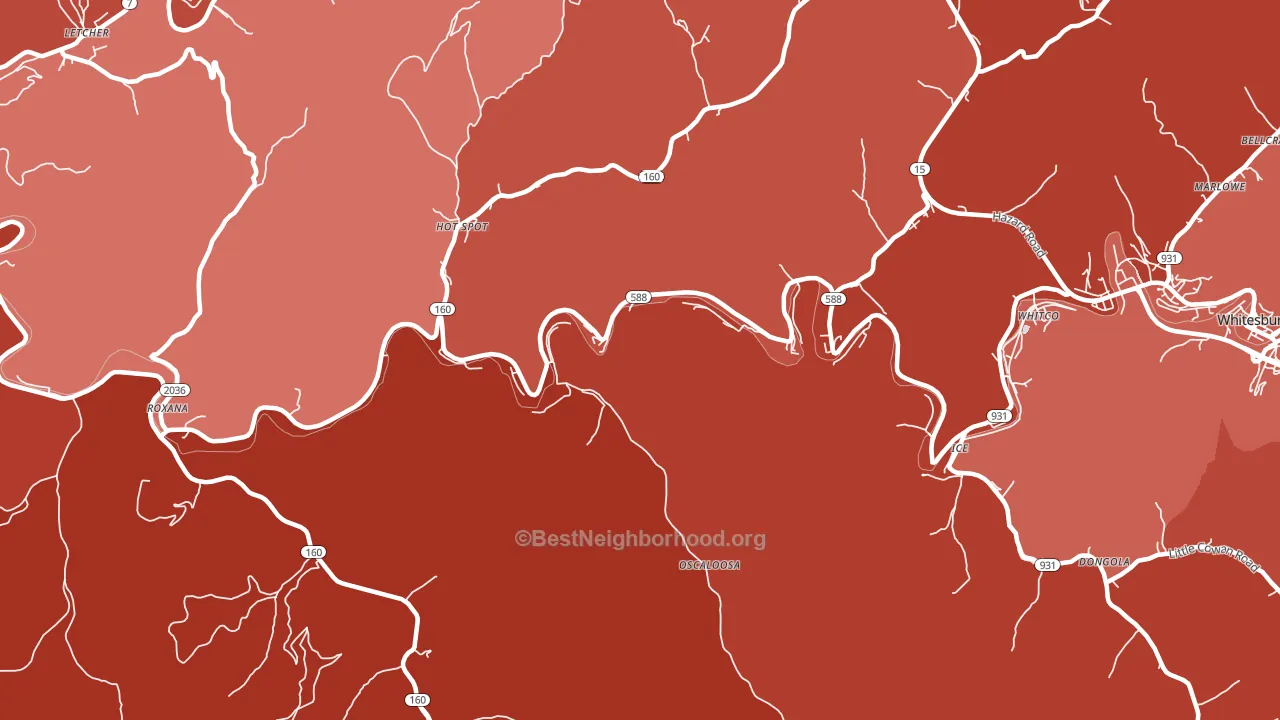 Premium, KY block-group political-lean map