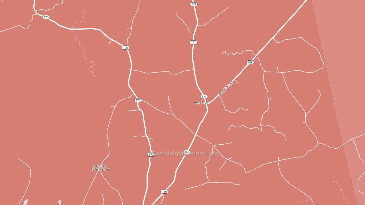 Prentiss, ME block-group political-lean map