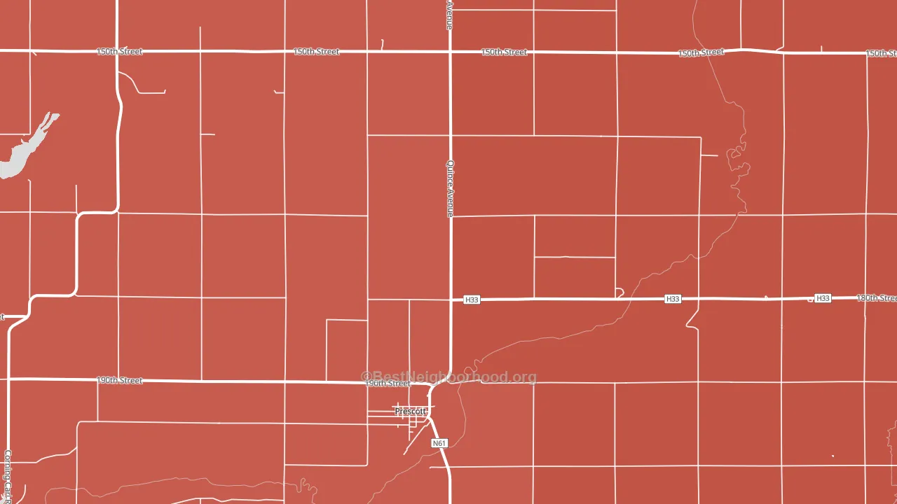 Prescott, IA block-group political-lean map