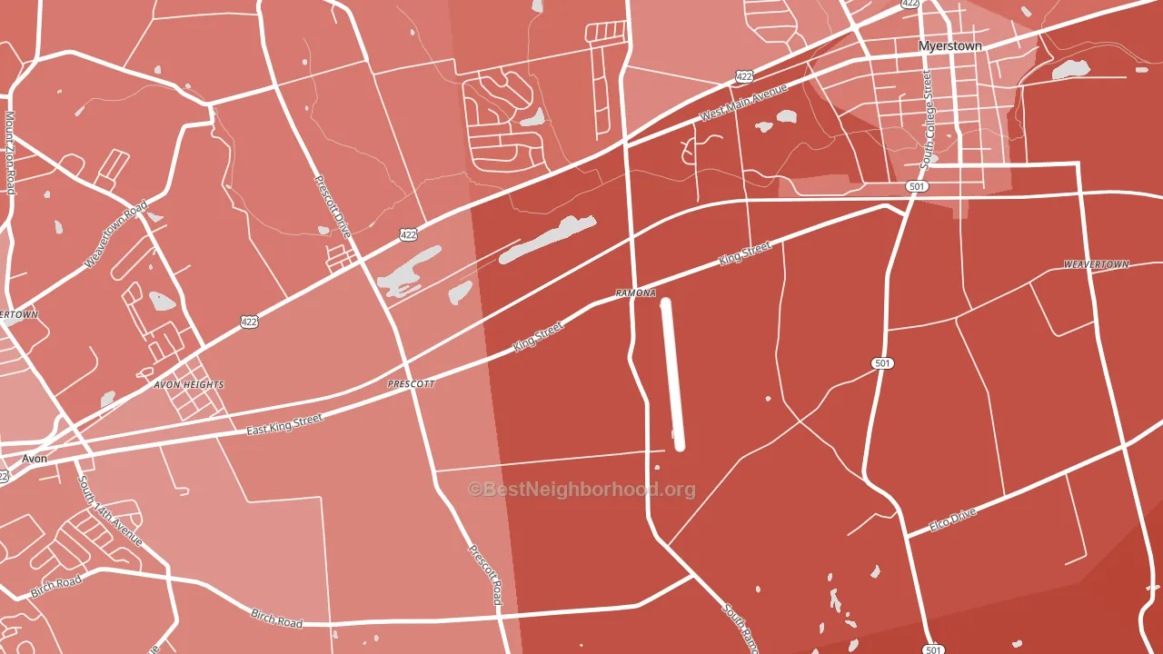 Prescott, PA block-group political-lean map