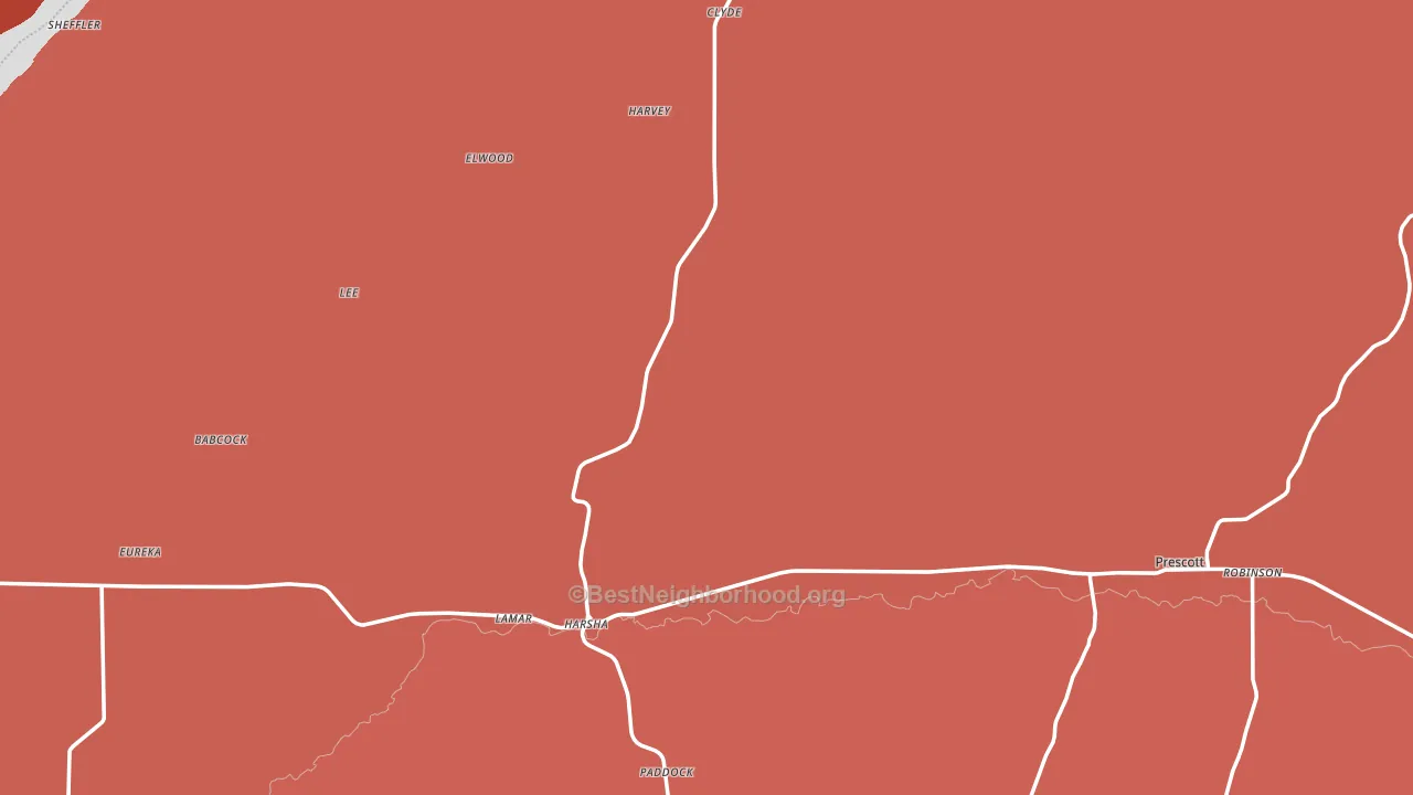 Prescott, WA block-group political-lean map
