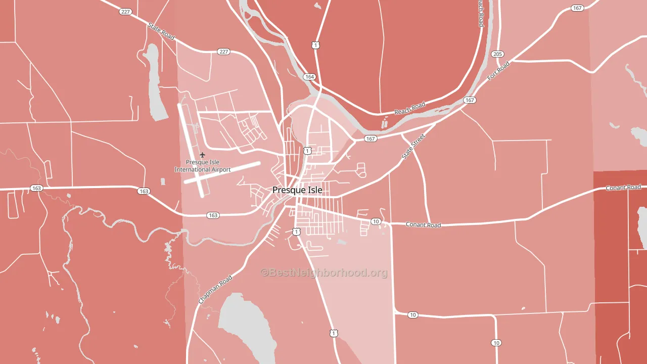 Presque Isle, ME block-group political-lean map