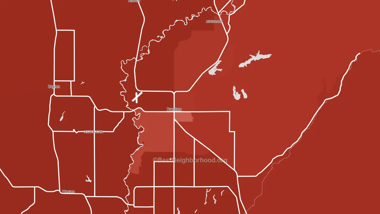 Preston, ID block-group political-lean map