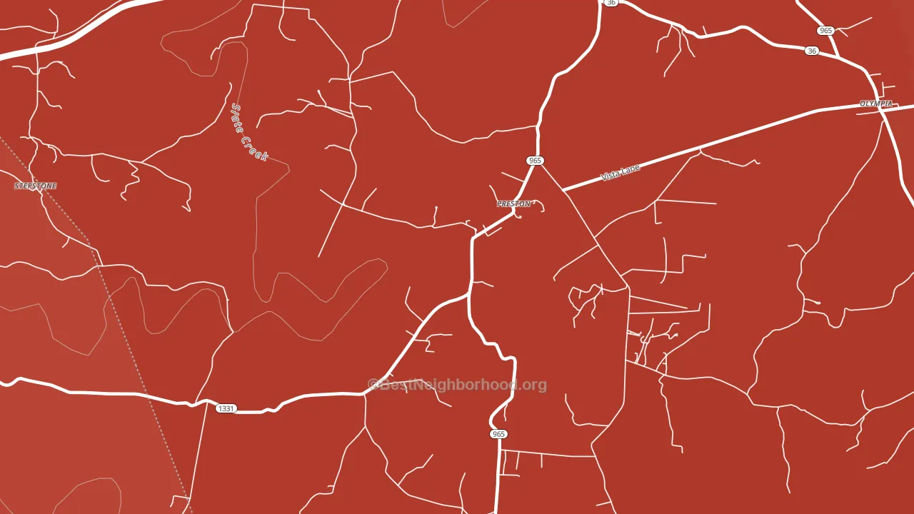 Preston, KY block-group political-lean map