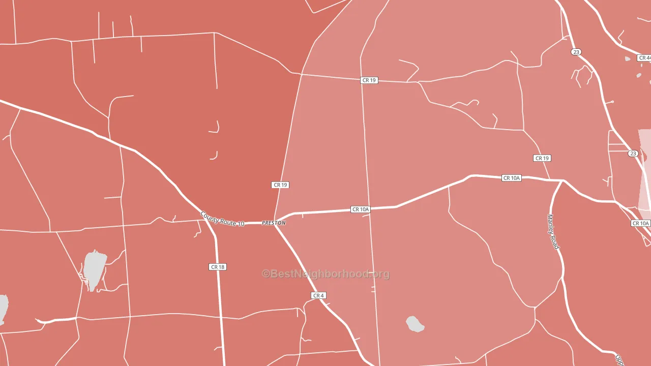 Preston, NY block-group political-lean map