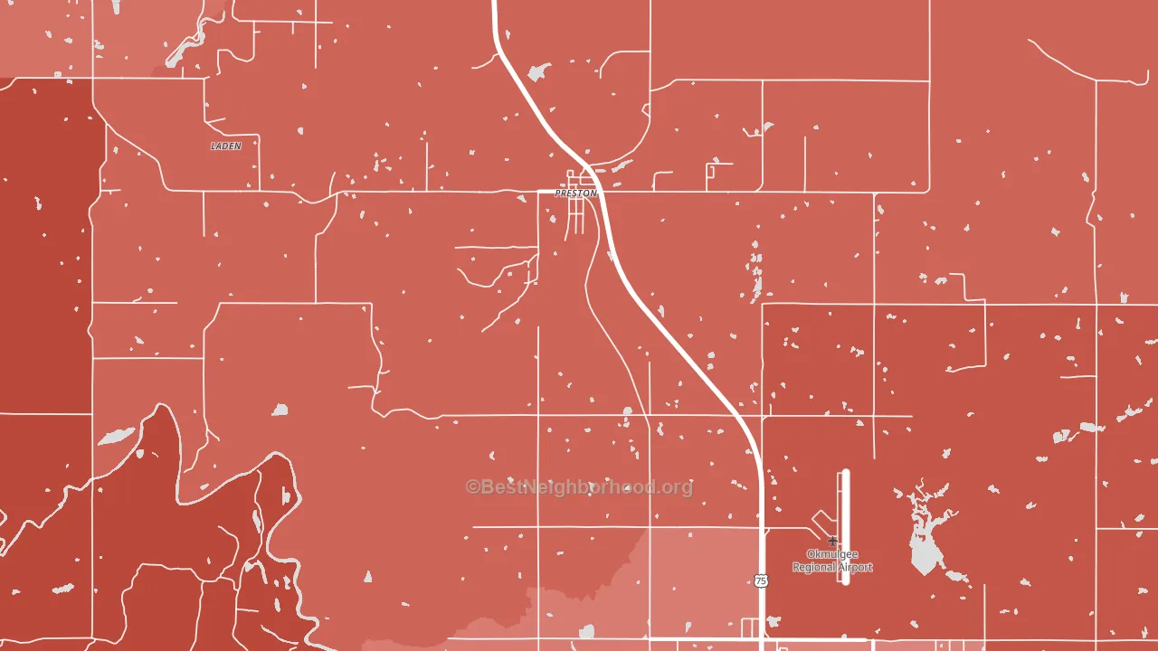 Preston, OK block-group political-lean map