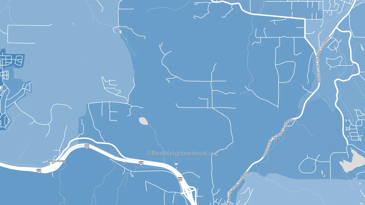 Preston, WA block-group political-lean map