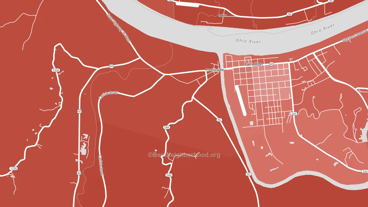 Prestonville, KY block-group political-lean map
