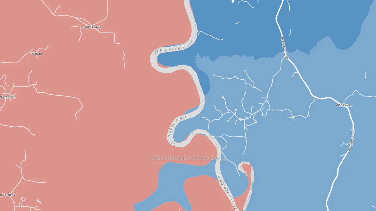 Prestwick, AL block-group political-lean map
