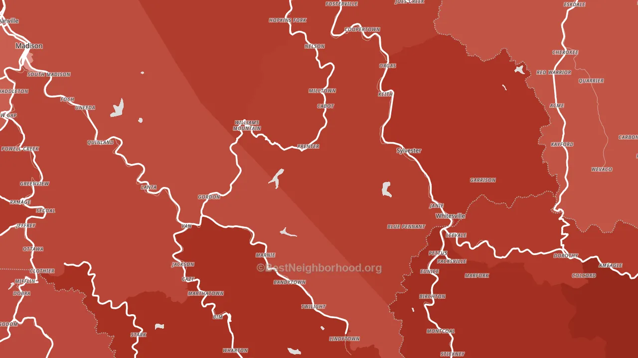 Price Hill, WV block-group political-lean map