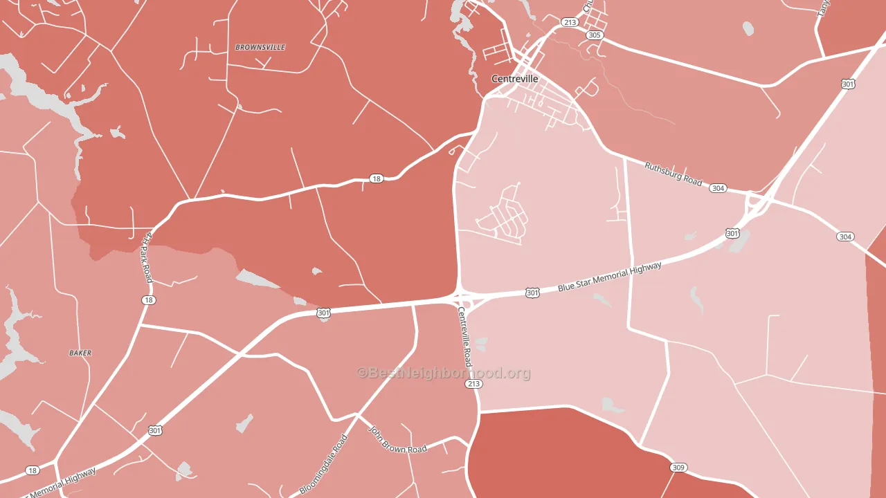 Price, MD block-group political-lean map