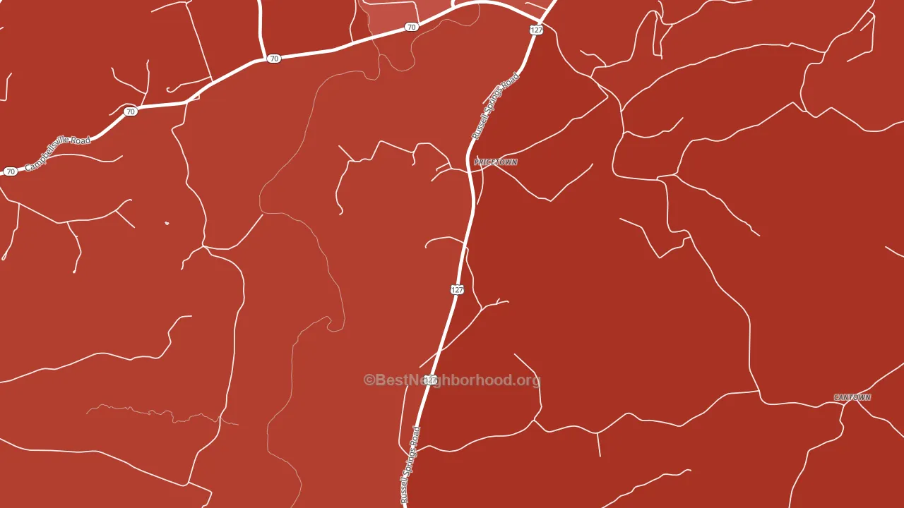 Pricetown, KY block-group political-lean map