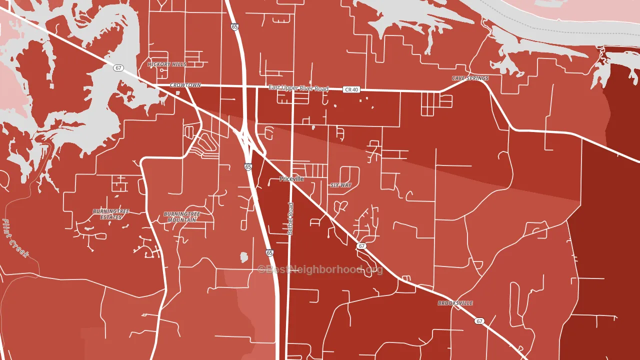 Priceville, AL block-group political-lean map