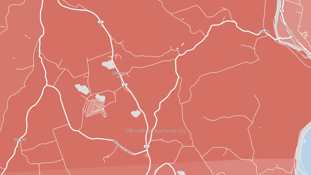 Priceville, PA block-group political-lean map