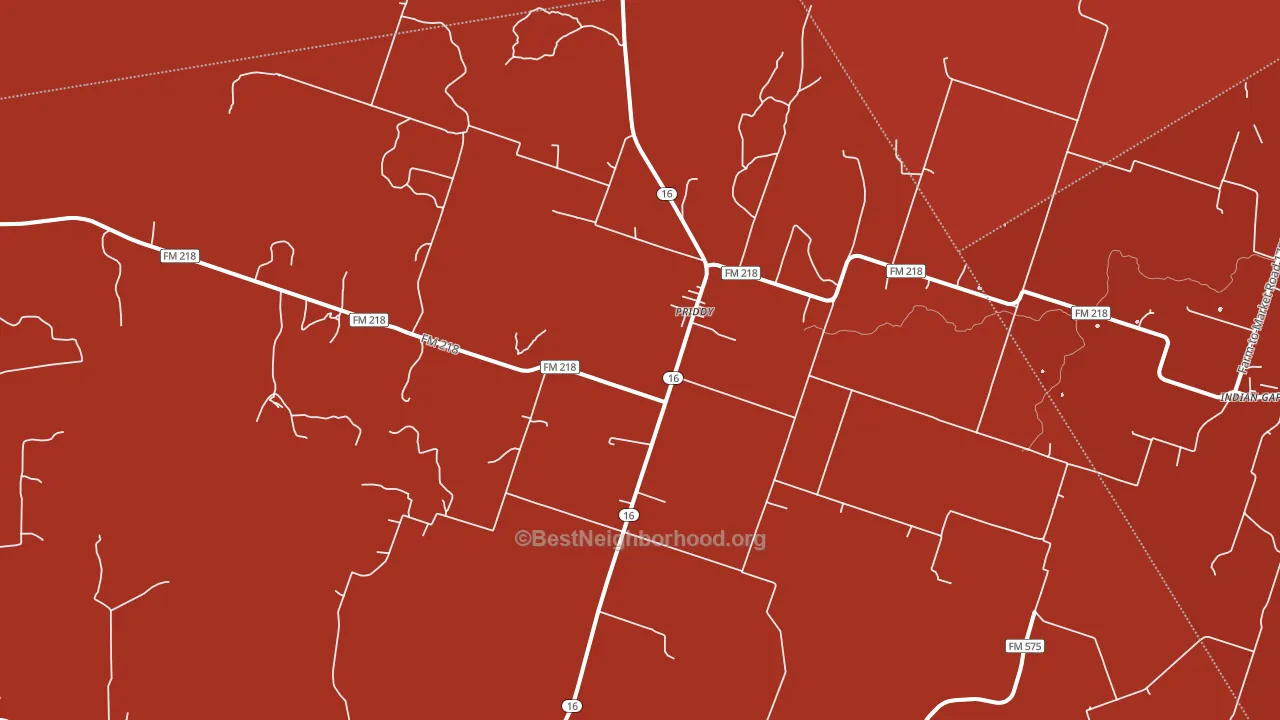 Priddy, TX block-group political-lean map
