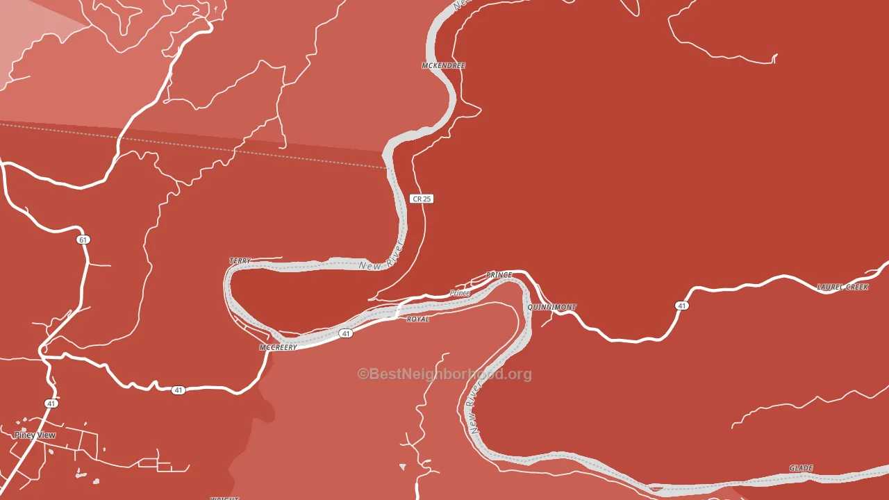 Prince, WV block-group political-lean map