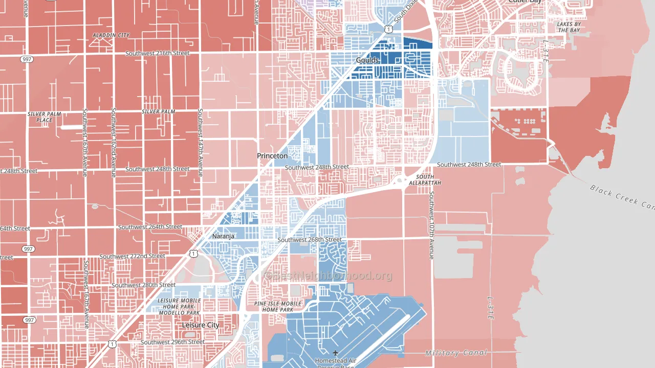 Princeton, FL block-group political-lean map
