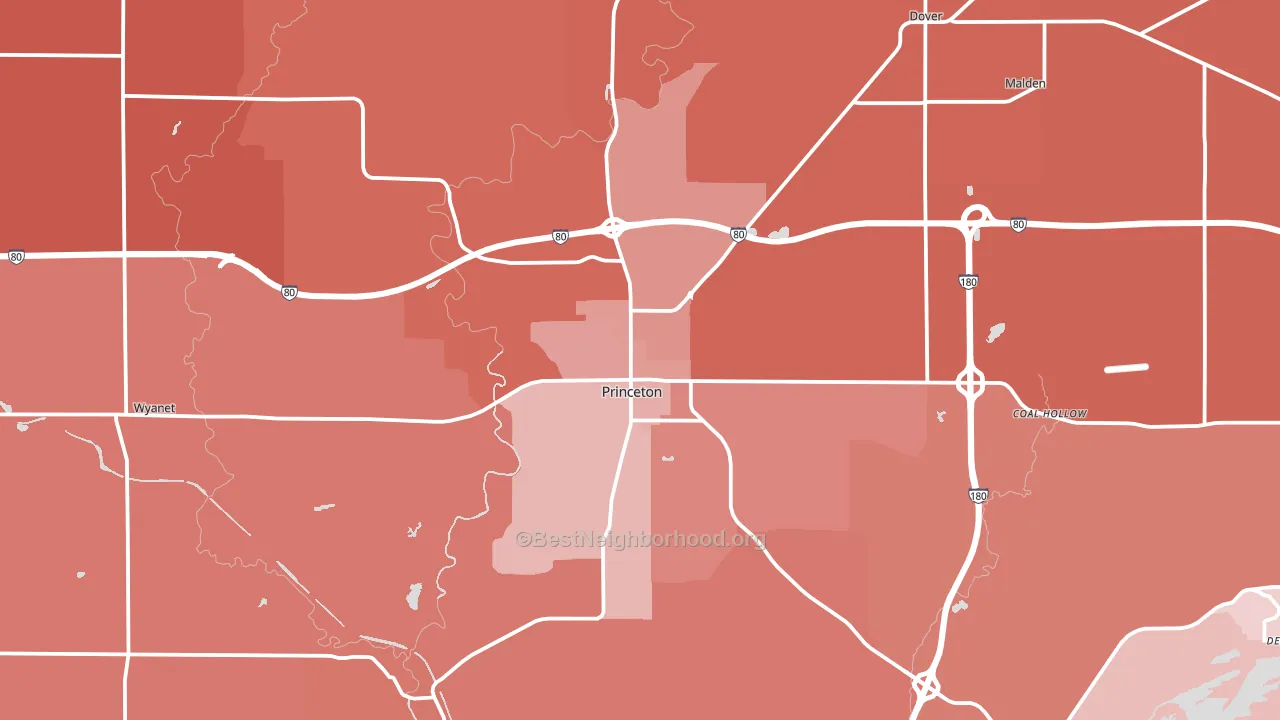 Princeton, IL block-group political-lean map