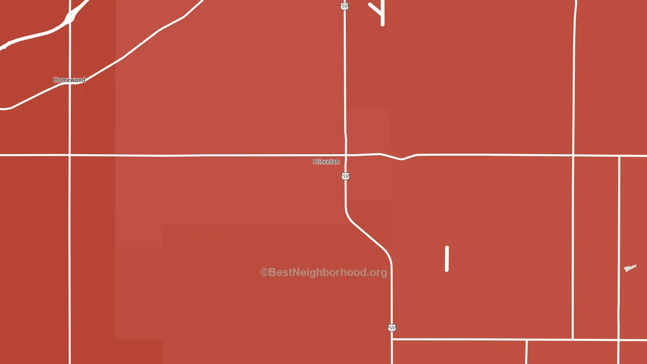 Princeton, KS block-group political-lean map