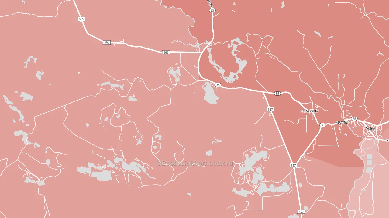 Princeton, MI block-group political-lean map