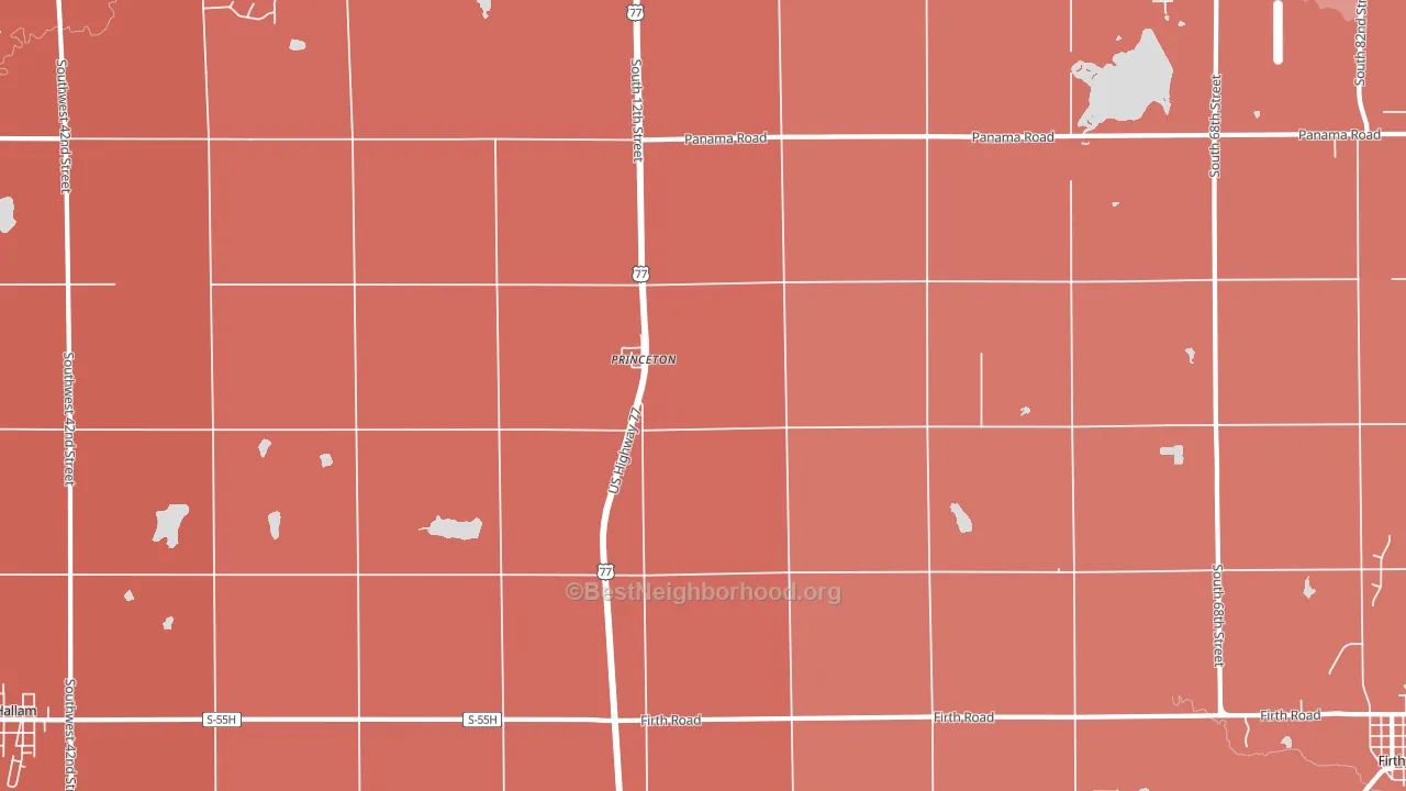 Princeton, NE block-group political-lean map