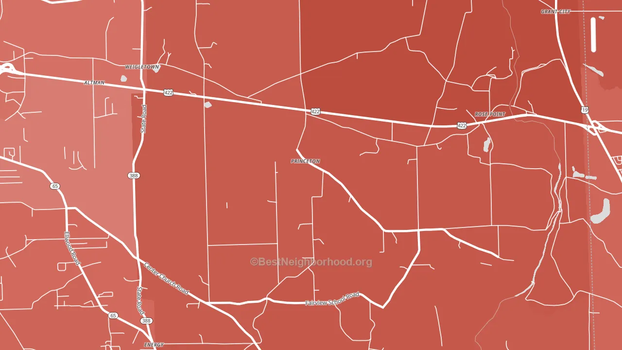 Princeton, PA block-group political-lean map