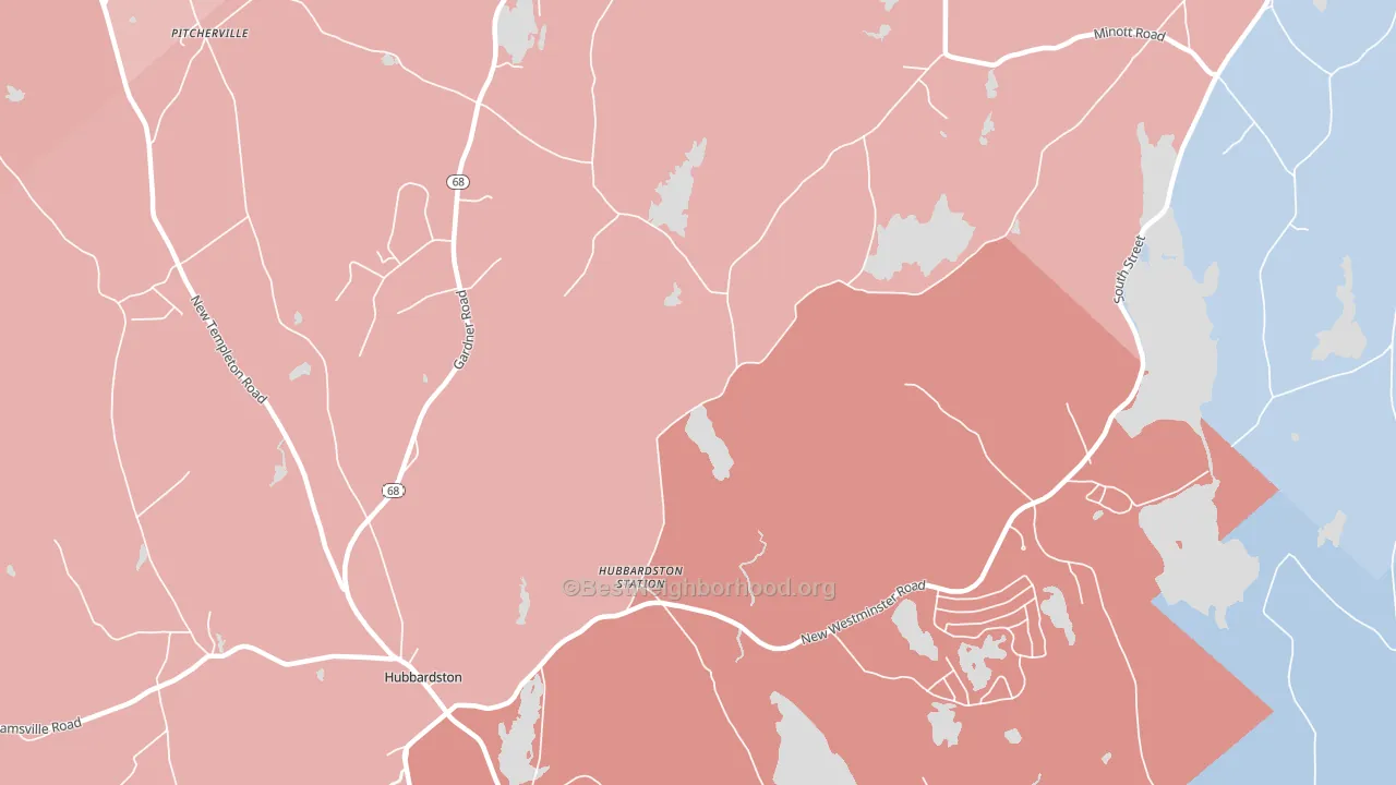 Princeton Station, MA block-group political-lean map