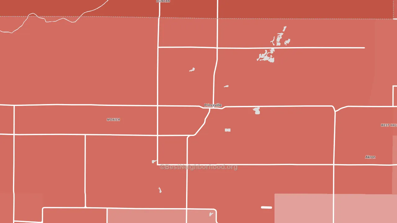 Princeville, IL block-group political-lean map