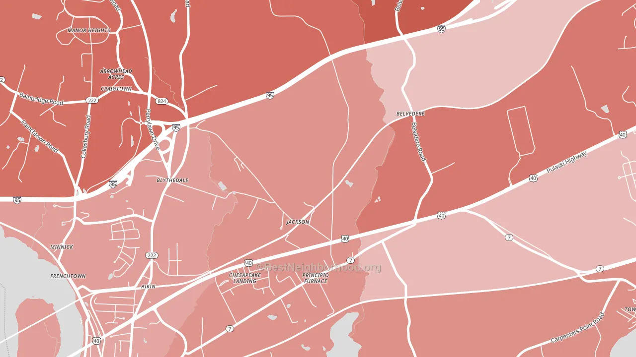 Principio Furnace, MD block-group political-lean map