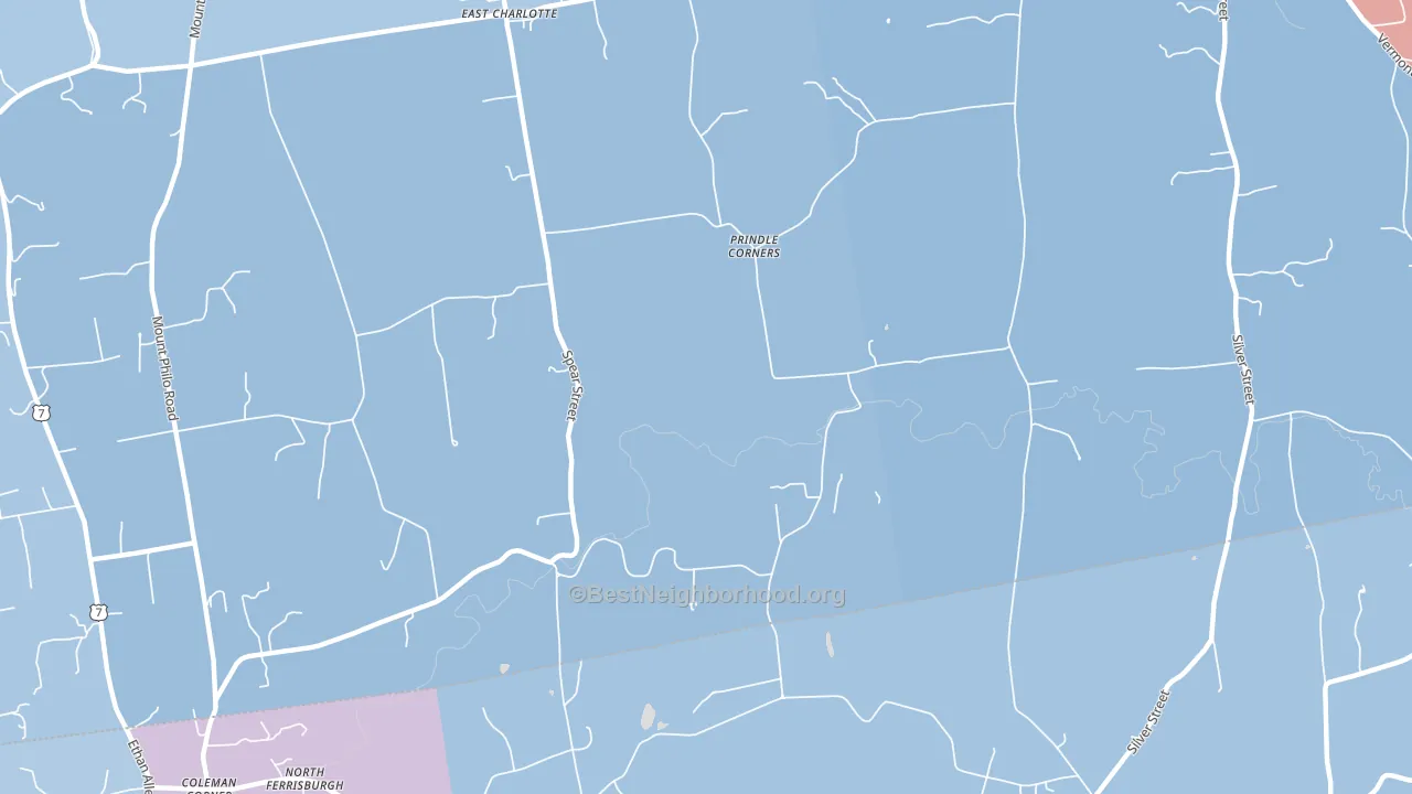 Prindle Corner, VT block-group political-lean map