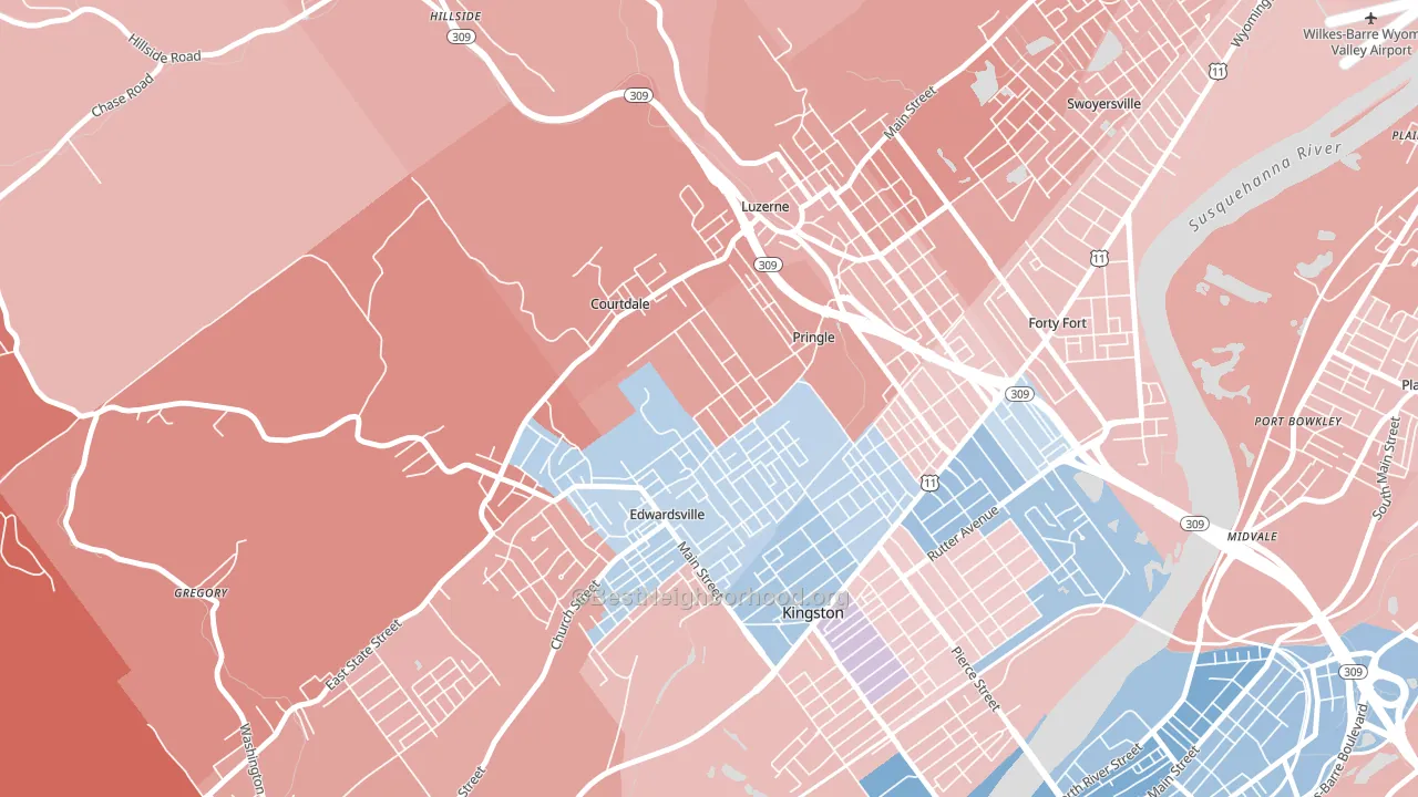 Pringle, PA block-group political-lean map