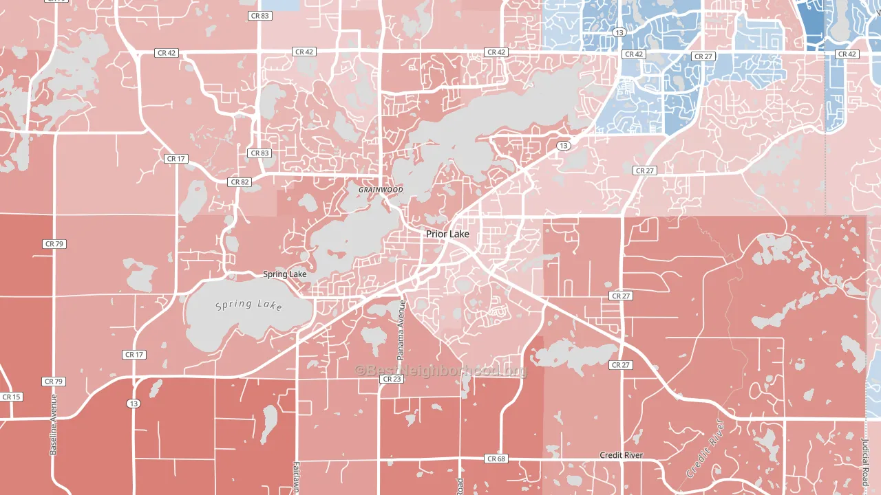 Prior Lake, MN block-group political-lean map