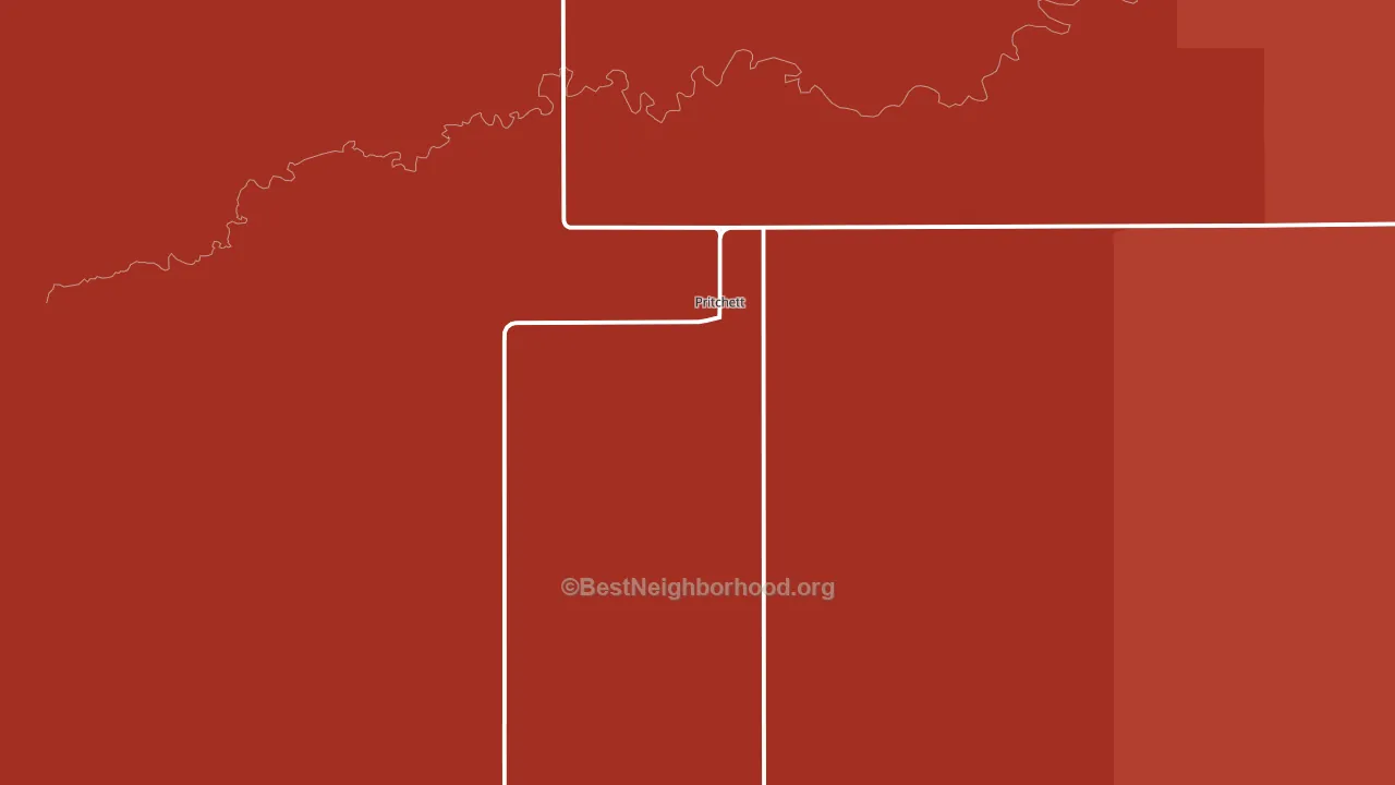 Pritchett, CO block-group political-lean map