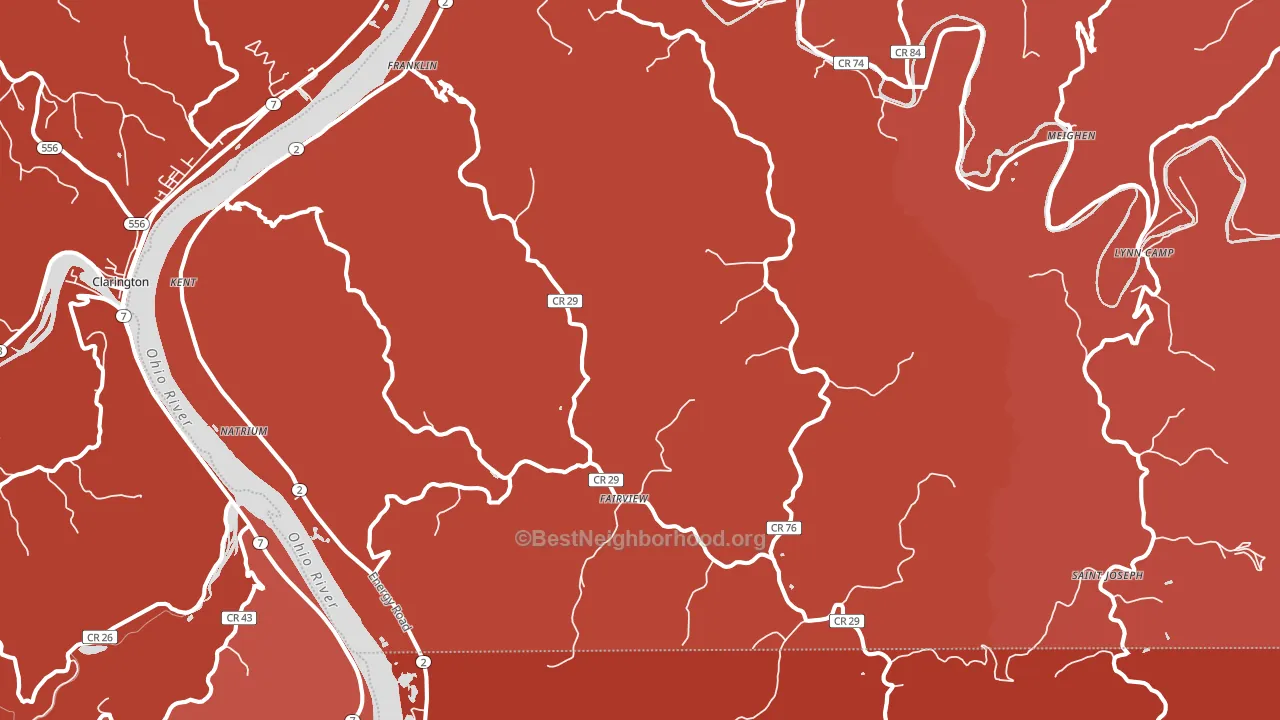 Proctor, WV block-group political-lean map
