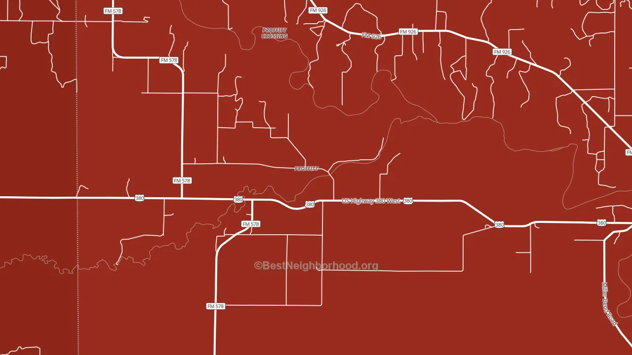 Proffit, TX block-group political-lean map