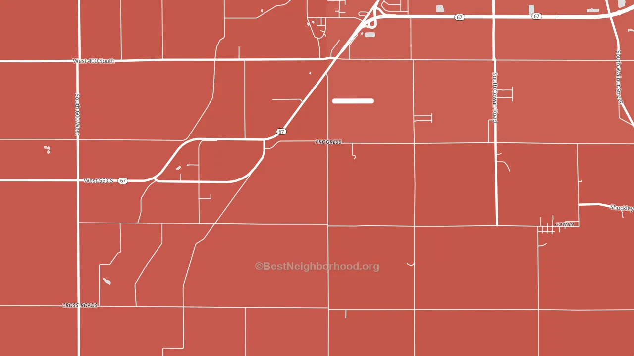 Progress, IN block-group political-lean map