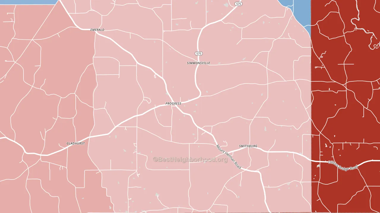 Progress, MS block-group political-lean map