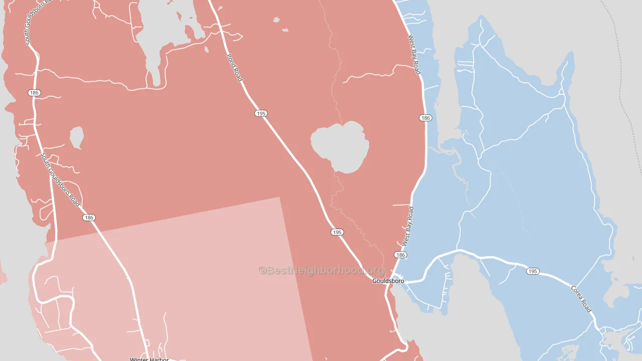 Prospect Harbor, ME block-group political-lean map