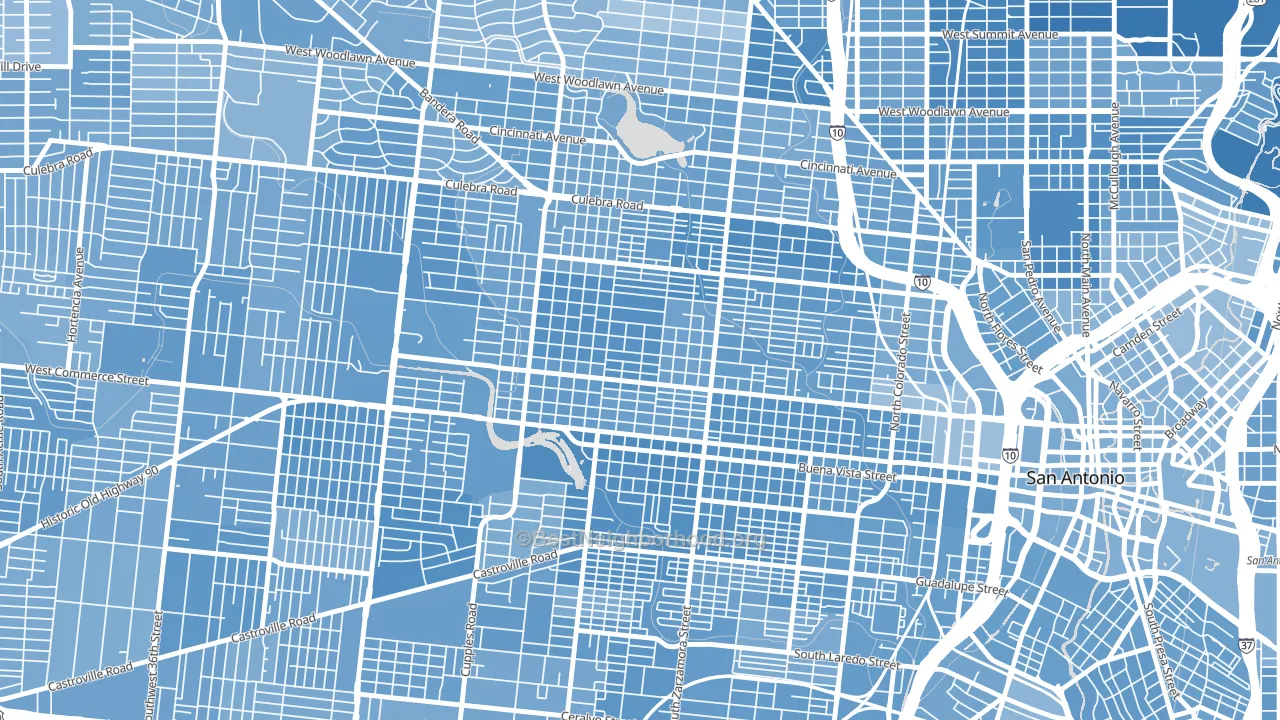 Prospect Hill, San Antonio, TX block-group political-lean map