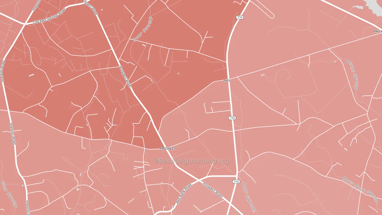 Prospect, NC block-group political-lean map