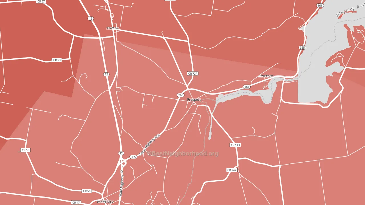 Prospect, NY block-group political-lean map