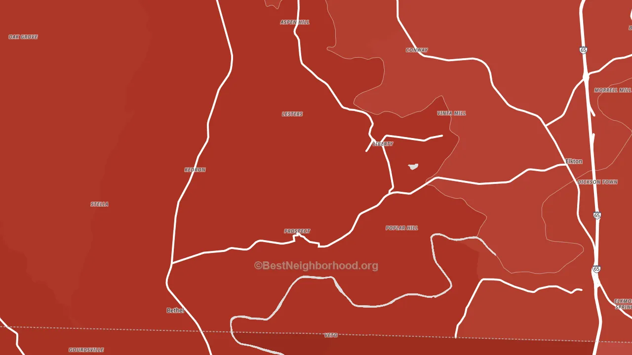 Prospect, TN block-group political-lean map
